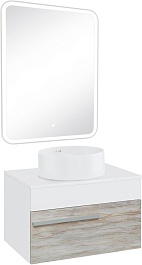 Runo Тумба с раковиной Вудлайн 65 Palla скандинавский дуб/белая – фотография-5